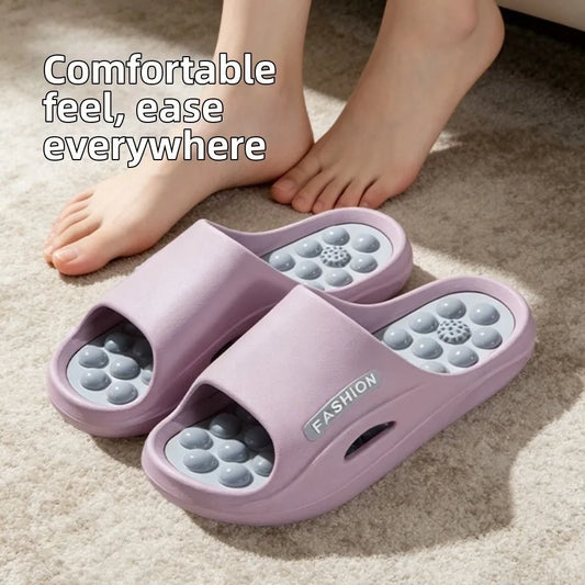 Fashion Non-slip EVA Thick Sole Slippers Comfort Foot Acupressure Massage Slippers Summer Style Home Slippers Summer Outdoor