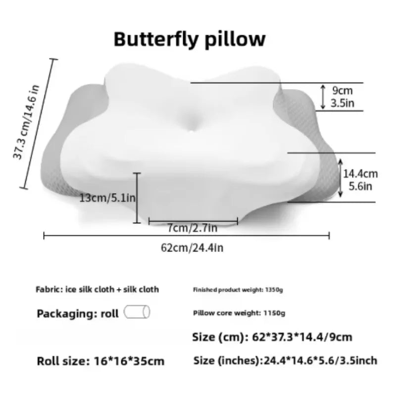 Slow rebound memory foam pillow ice silk for side sleeping neck support sleep aid deep sleep and ultra soft pillow