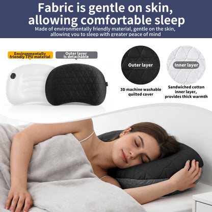 MAPLEAF Inflatable Camping Pillow Portable Neck Pillow Ergonomic Support Adjustable Firmness Neck Support Ultralight Backpacking