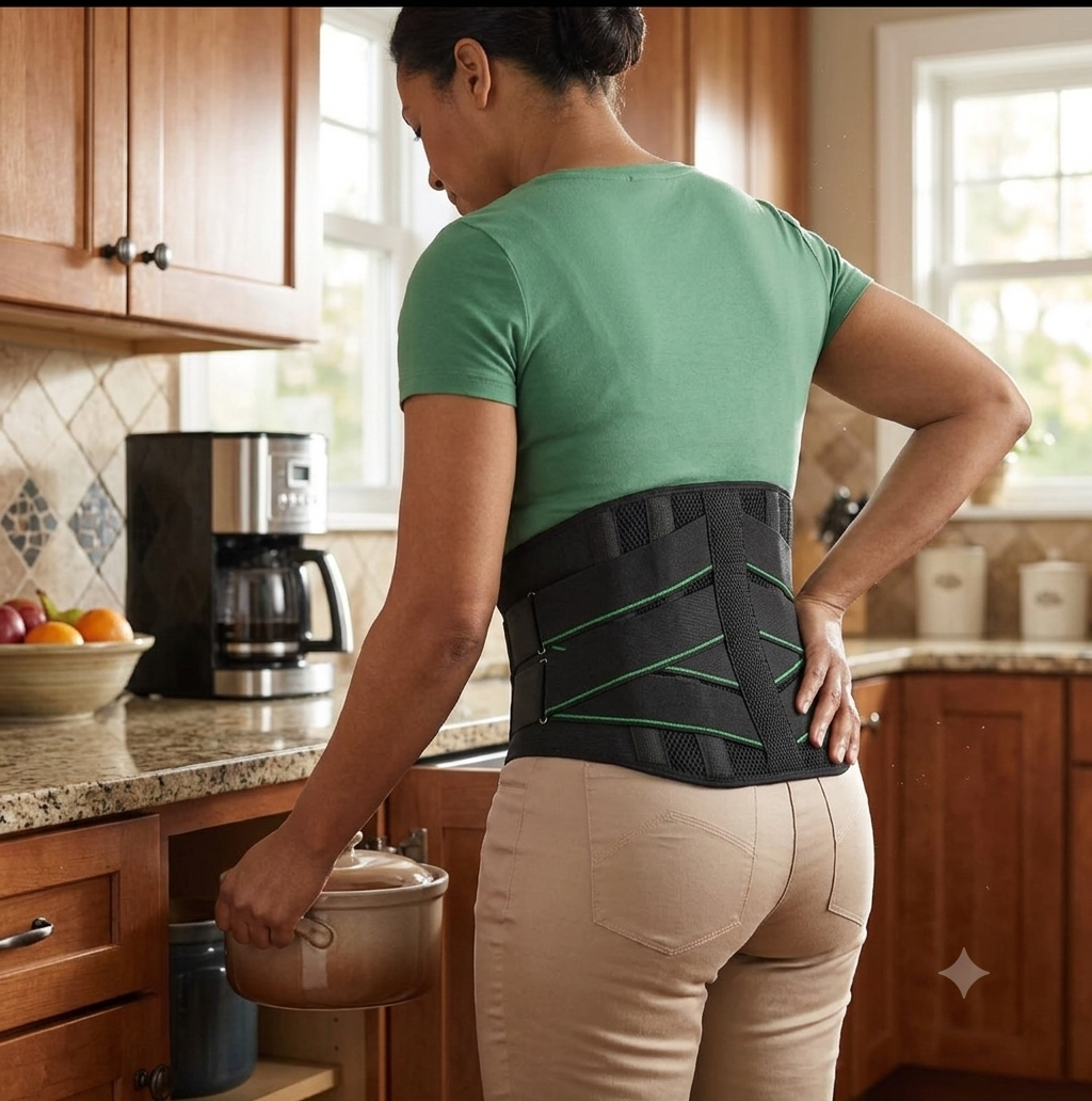 Breathable Lower Back Support Belt with 5 Stays for Pain Relief