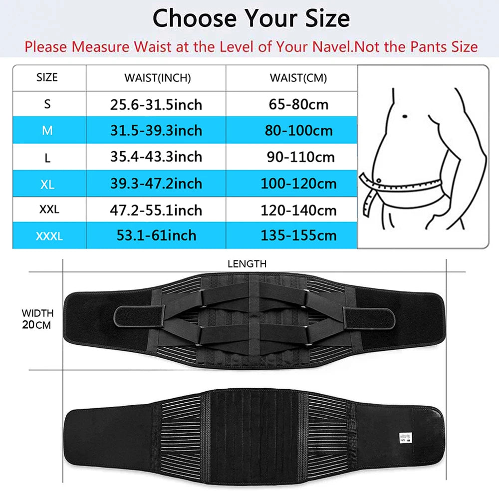 Double Pull Back Lumbar Support Belt Waist Orthopedic Corset Men Women