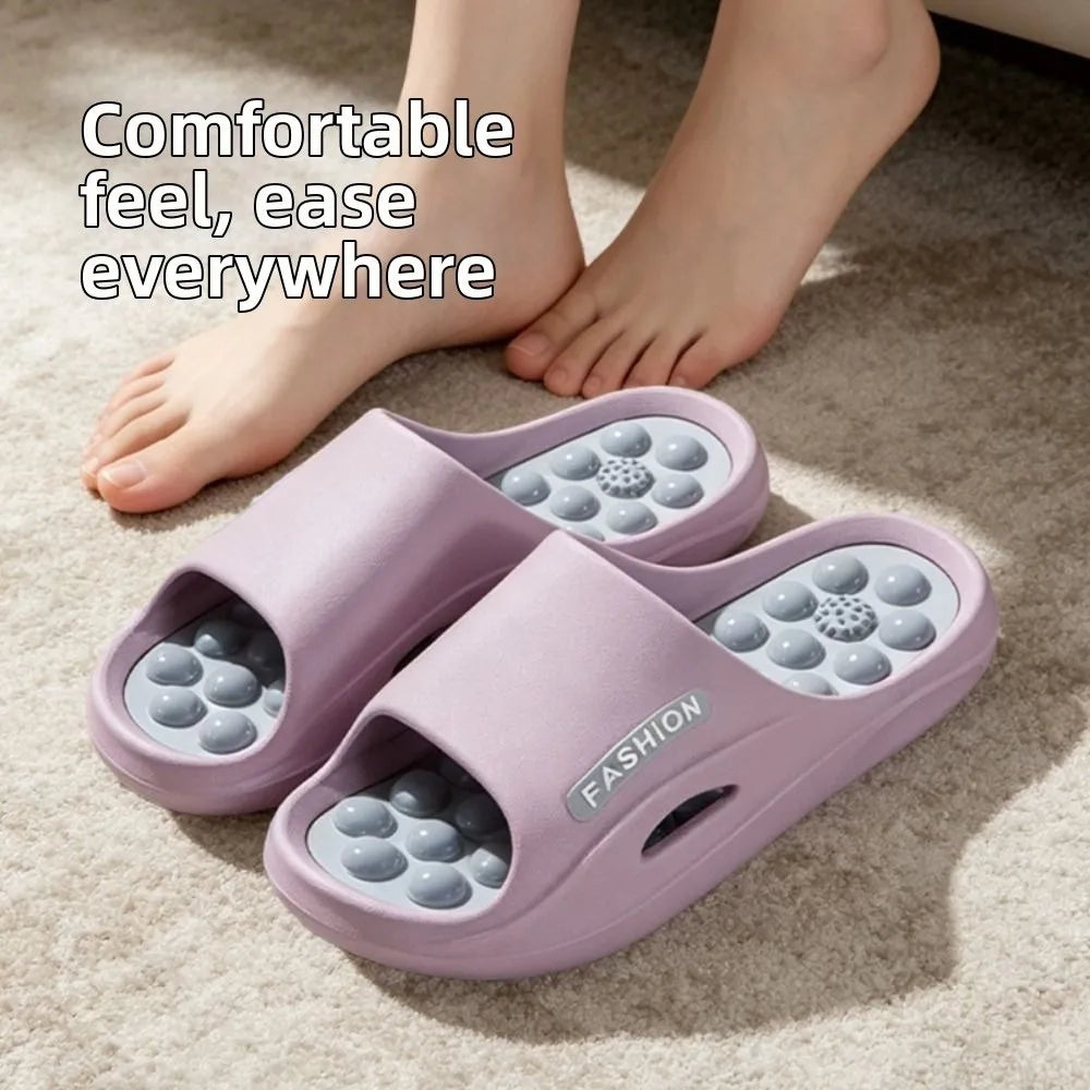 Fashion Non-slip EVA Thick Sole Slippers Comfort Foot Acupressure Massage Slippers Summer Style Home Slippers Summer Outdoor