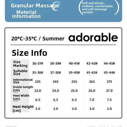 Fashion Non-slip EVA Thick Sole Slippers Comfort Foot Acupressure Massage Slippers Summer Style Home Slippers Summer Outdoor