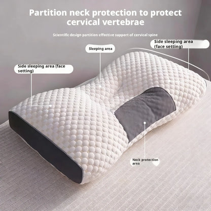 Knitted Cotton Pillow Core Ergonomic Cervical Support Sleep Aid Pillow For Adults Household Dormitory Students