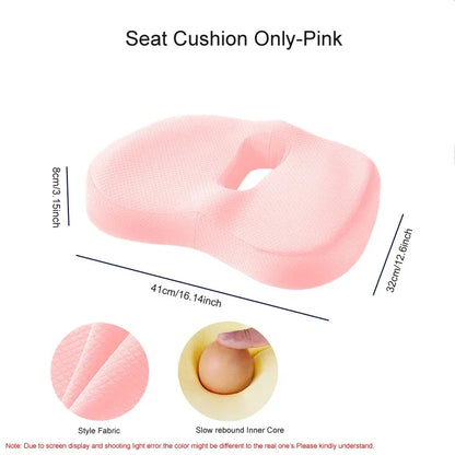 Memory Foam Seat Cushion Waist Back Support Pillow Set Orthopedic
