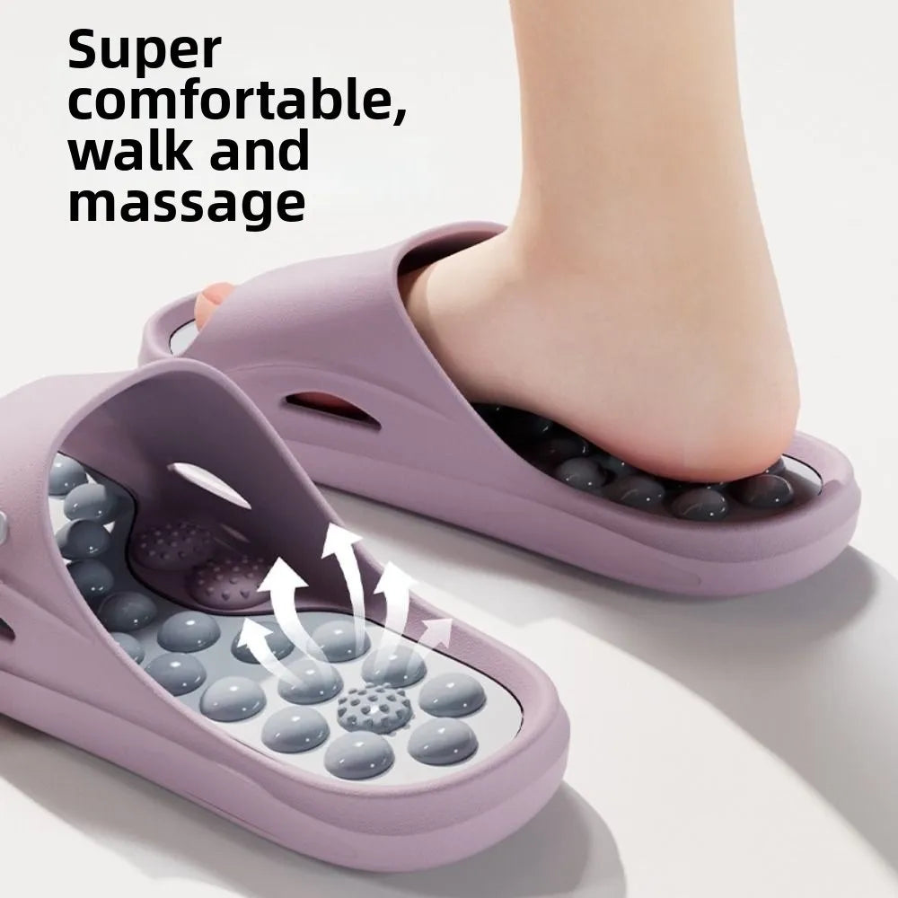 Fashion Non-slip EVA Thick Sole Slippers Comfort Foot Acupressure Massage Slippers Summer Style Home Slippers Summer Outdoor