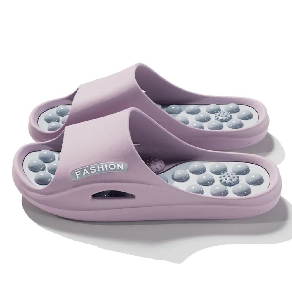 Fashion Non-slip EVA Thick Sole Slippers Comfort Foot Acupressure Massage Slippers Summer Style Home Slippers Summer Outdoor
