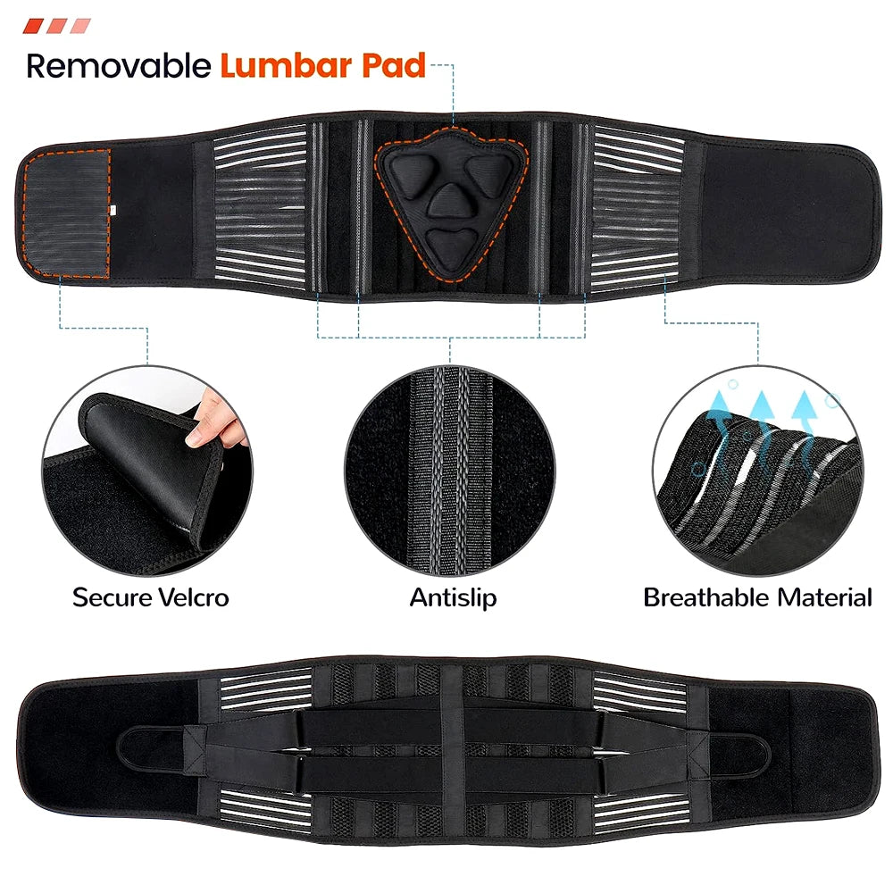 Adjustable Lower Back Brace – Lumbar Support for Pain Relief & Comfort