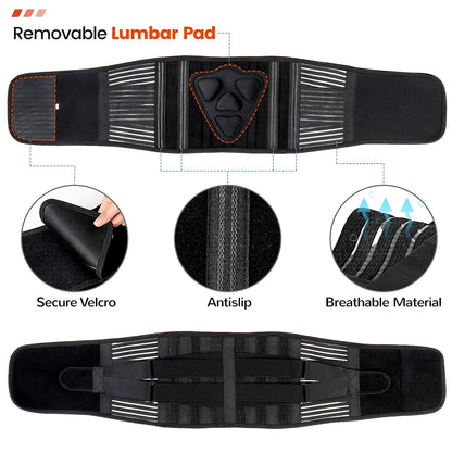Adjustable Lower Back Brace – Lumbar Support for Pain Relief & Comfort