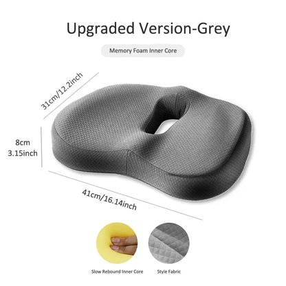 Memory Foam Seat Cushion Waist Back Support Pillow Set Orthopedic