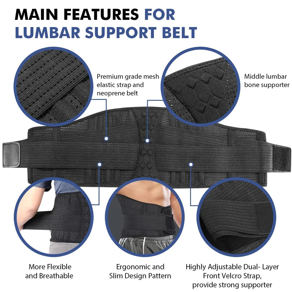 Adjustable Back Lumbar Support Belt Lower Back Brace for Lifting