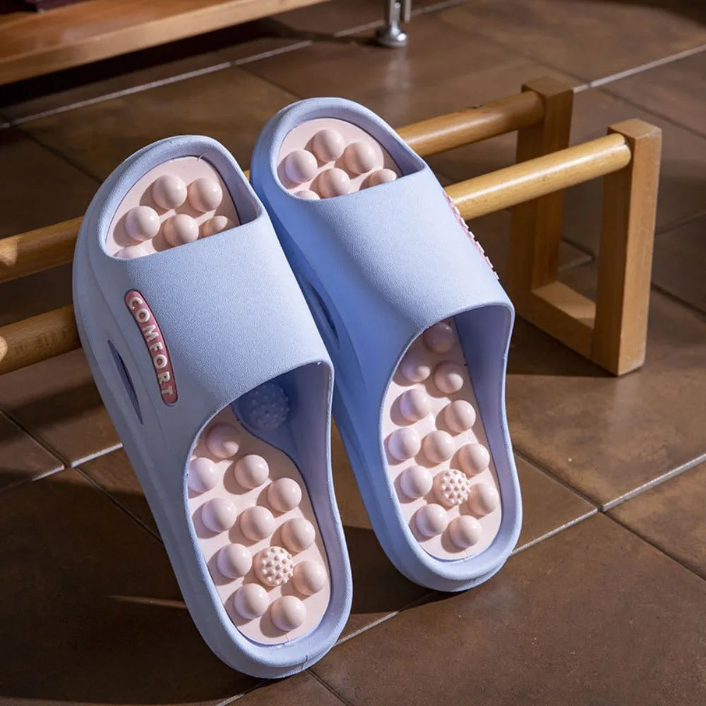 Fashion Non-slip EVA Thick Sole Slippers Comfort Foot Acupressure Massage Slippers Summer Style Home Slippers Summer Outdoor