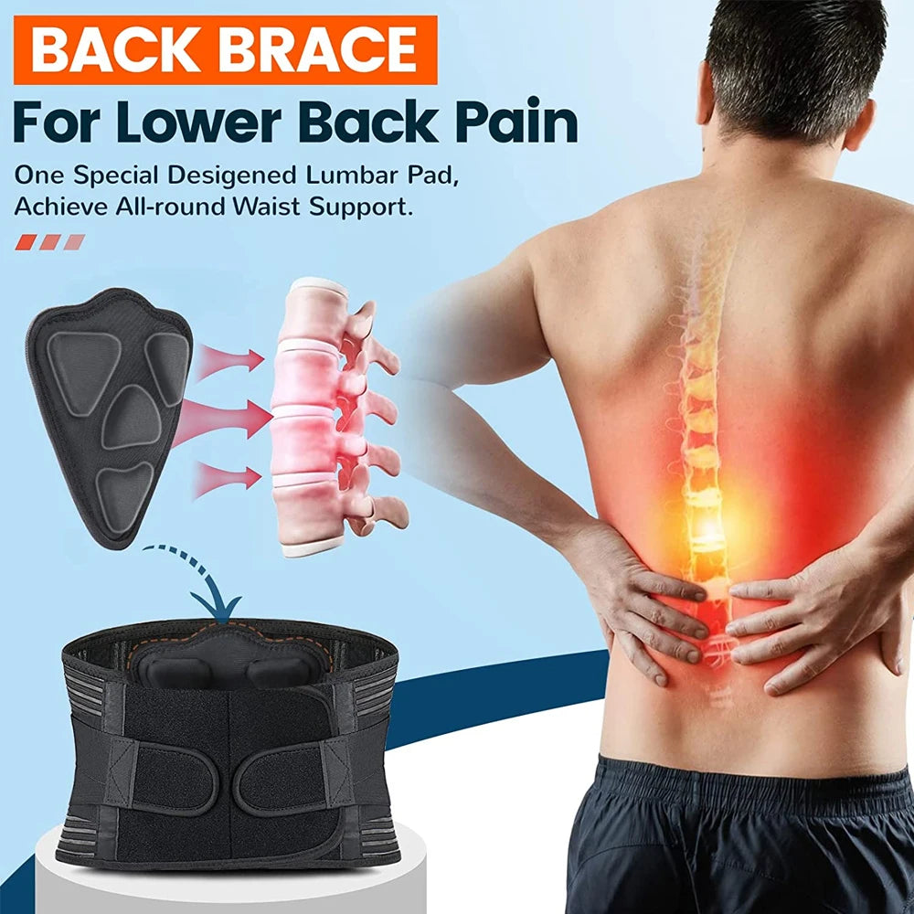 Adjustable Lower Back Brace – Lumbar Support for Pain Relief & Comfort