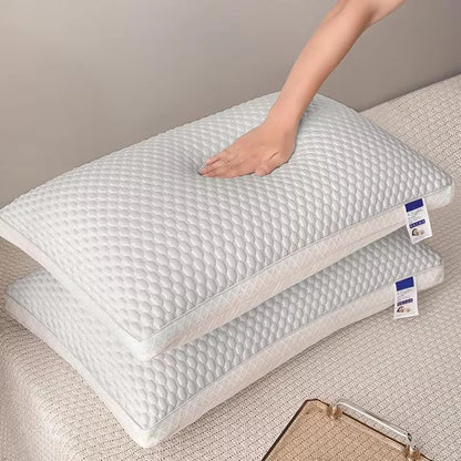 1PC Summer Cooling Ice Silk Pillow Breathable Mesh Edges 3D Ergonomic Cervical Support Pillow Core for Home Hotel 2025 New