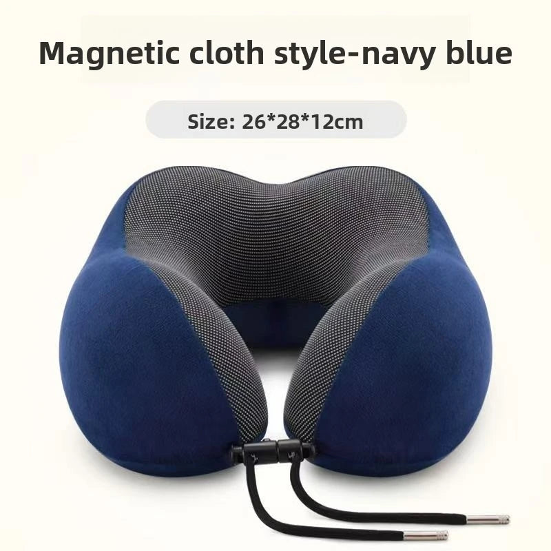 U-Shaped Memory Foam Travel Neck Pillow with Massage Support