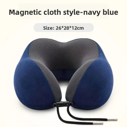 U-Shaped Memory Foam Travel Neck Pillow with Massage Support