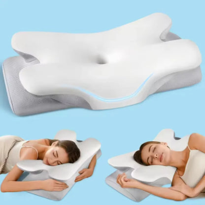 Slow rebound memory foam pillow ice silk for side sleeping neck support sleep aid deep sleep and ultra soft pillow
