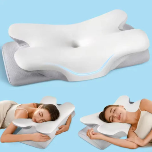 Slow rebound memory foam pillow ice silk for side sleeping neck support sleep aid deep sleep and ultra soft pillow