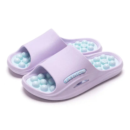 Fashion Non-slip EVA Thick Sole Slippers Comfort Foot Acupressure Massage Slippers Summer Style Home Slippers Summer Outdoor