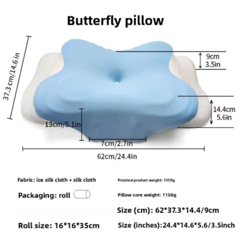 Slow rebound memory foam pillow ice silk for side sleeping neck support sleep aid deep sleep and ultra soft pillow