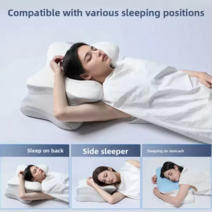 Slow rebound memory foam pillow ice silk for side sleeping neck support sleep aid deep sleep and ultra soft pillow